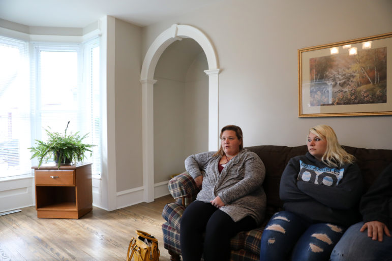 Women with opioid addictions can live a sober life at Recovery Pathways’ Opportunity House in Dodgeville, Wis., the sole sober-living house in the county. Jessica Shepherd, left, and Ashley Beach, right, were addicted to opioids — and methamphetamine. They say meth use is rampant in southwestern Wisconsin, but only those with opioid addictions can live at the house — a funding restriction health officials and service providers say is hindering their ability to treat addiction. Photo taken Oct. 3, 2019. Photo by Parker Schorr / The Cap Times.
