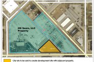 One MKE Plaza Land Sale (alley splits the site). Image from the City of MIlwaukee.