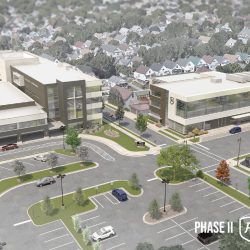 St. Augustine Prep's second phase (right). Rendering by Korb + Associates Architects.