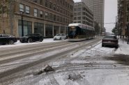 The Hop, Milwaukee's streetcar system, operating in the snow in November 2019. Photo by Jeramey Jannene.