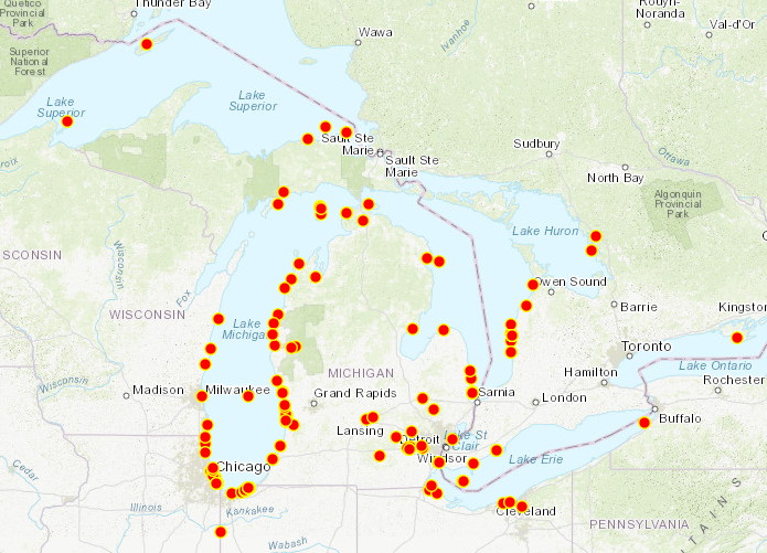 Balloon debris found in the Great Lakes since June 1st, 2019. Image from Balloondebris.org.