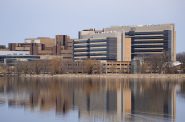 UW Health University Hospital, the UW–Madison Health Sciences Learning Center, and the Wisconsin Institutes for Medical Research in Madison, Wisconsin. Photo by Av9 [CC BY-SA (https://creativecommons.org/licenses/by-sa/4.0)].