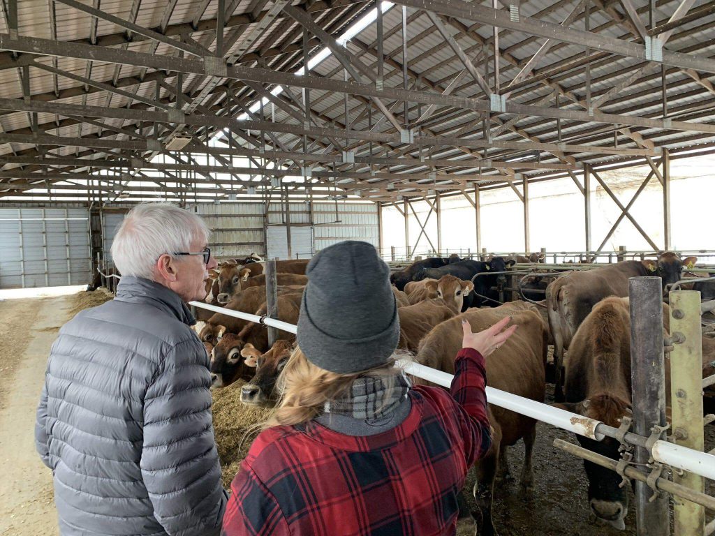 Gov. Tony Evers visits Heartwood Farm earlier this month. Photo from Evers' official Facebook page.