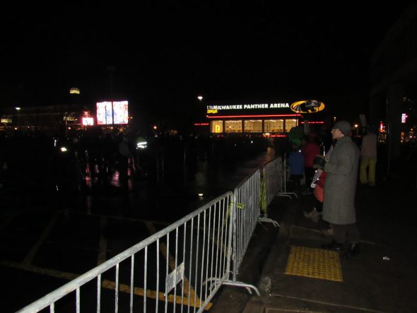 Riot police and barricades separated Trump supporters and counter-protesters. Photo by Isiah Holmes/Wisconsin Examiner.