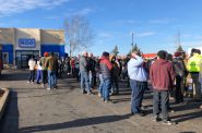 Hundreds of people have been waiting in line at RiSE in Mundelein, Illinois, the closest dispensary to Wisconsin, since New Year's Day to buy legal marijuana. Photo by Corrinne Hess/WPR.