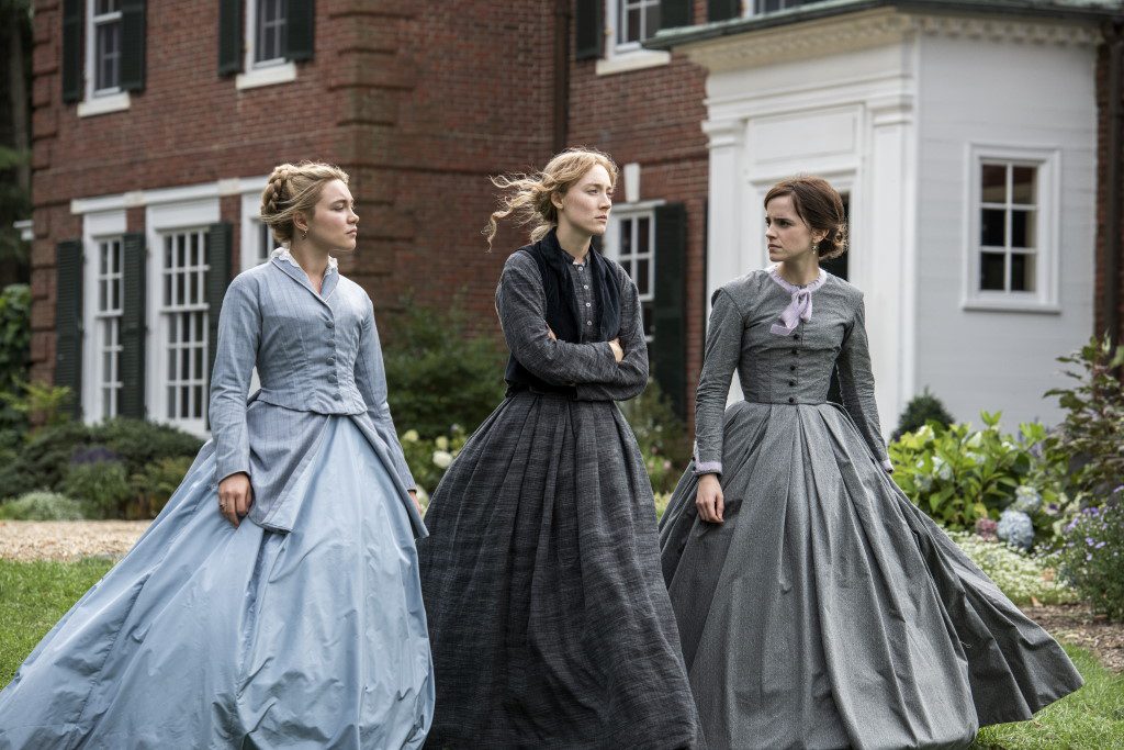 Florence Pugh, Saoirse Ronan and Emma Watson in Greta Gerwig’s LITTLE WOMEN. Photo by Wilson Webb. © 2019 CTMG, Inc. All Rights Reserved.