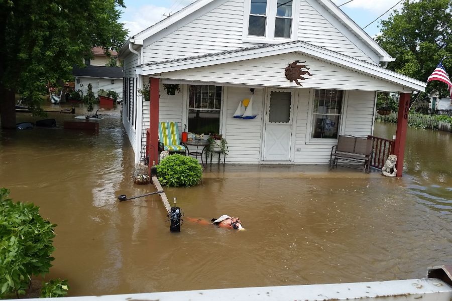 Fox River flooding in Burlington in 2017. Photo courtesy of the DNR.