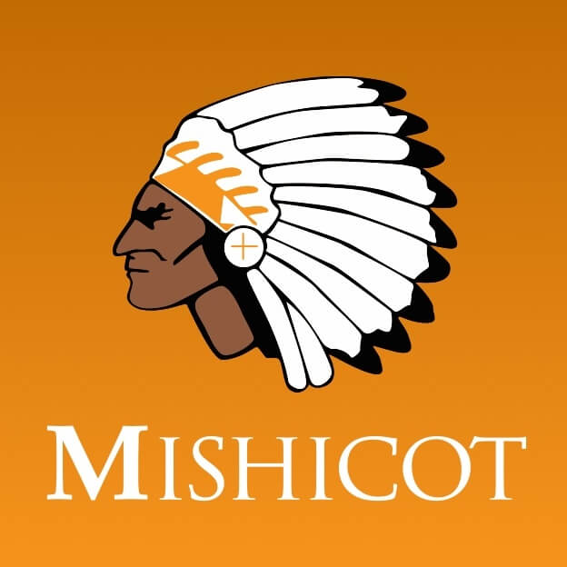 The Mishicot School District's logos include this one of an American Indian in a headdress. School district residents have defended the use of Native American logos and team names, while criticism grows of the practice. Photo from Mishicot School District.