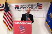 Republican U.S. Sen. Ron Johnson speaks at the opening of the first GOP office in Milwaukee on Feb. 6, 2020. The office is located in the city's Bronzeville neighborhood, just north of downtown. Photo by Corrinne Hess/WPR.