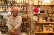 Angela Mallett opened her store, HoneyBee Sage Wellness, at Sherman Phoenix in November 2018 in Milwaukee. At a Jan. 14, 2020 visit to her store, she said she loves the sense of community at the business incubator. Photo by Corrinne Hess/WPR.