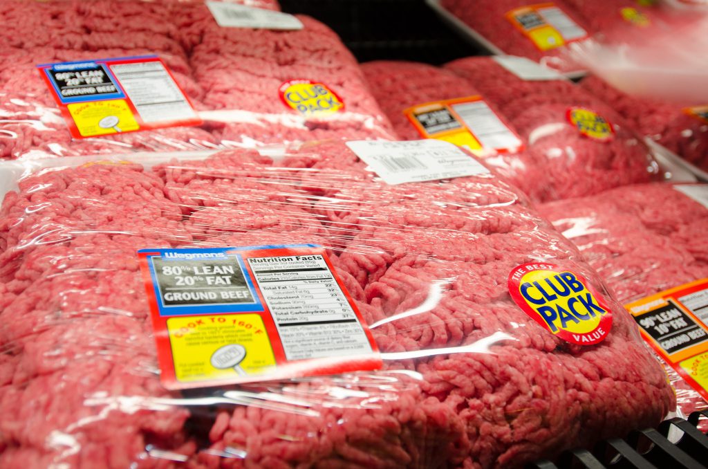 Ground beef. Photo from the U.S. Department of Agriculture. (Public domain)