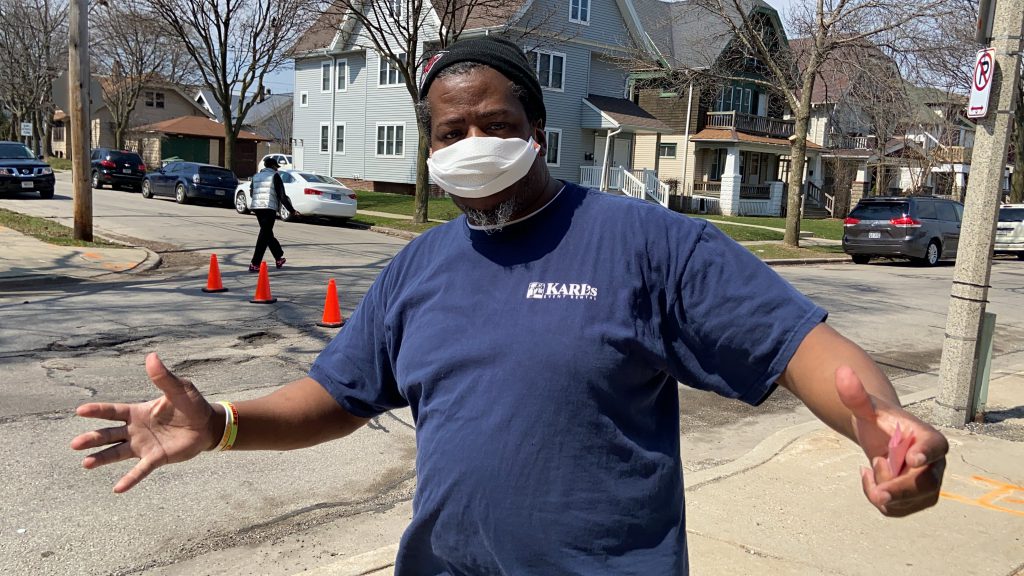Violence interrupters from 414 Life helped distribute 1,500 masks Election Day. Photo provided by Reggie Moore, City of Milwaukee Office of Violence Prevention/NNS.
