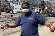 Violence interrupters from 414 Life helped distribute 1,500 masks Election Day. Photo provided by Reggie Moore, City of Milwaukee Office of Violence Prevention/NNS.