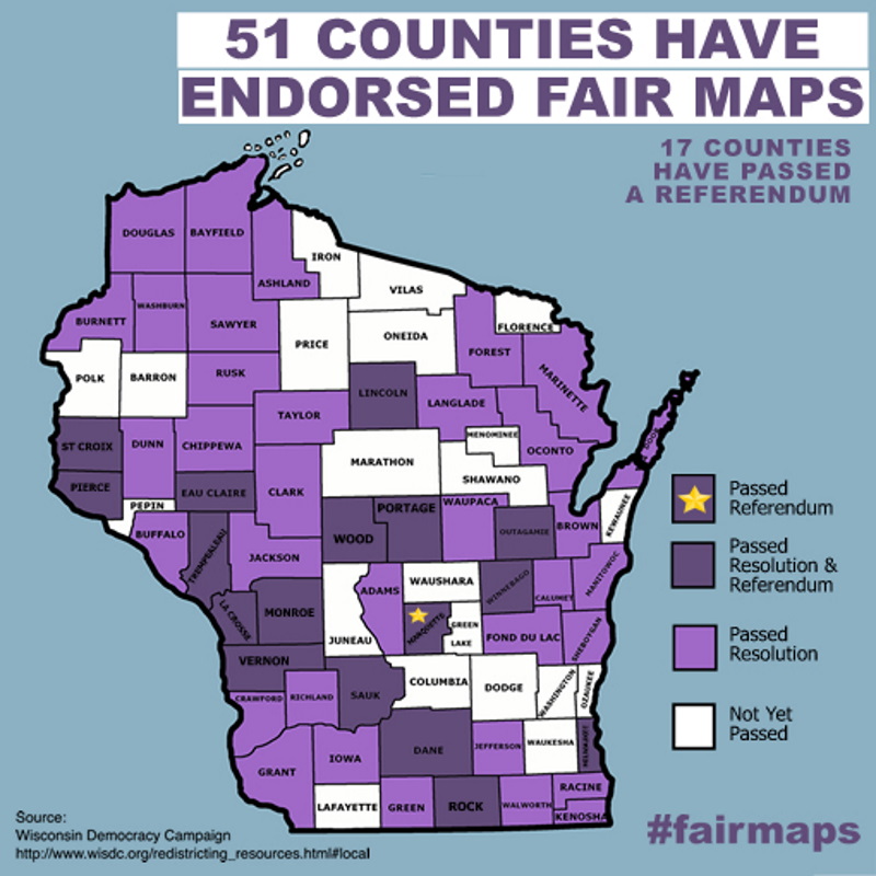 51 counties have endorsed fair maps.