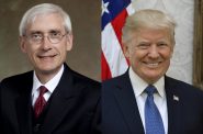 Tony Evers and Donald Trump.