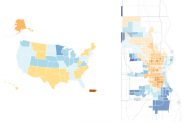 Census response rate. Maps from the US Census Bureau.