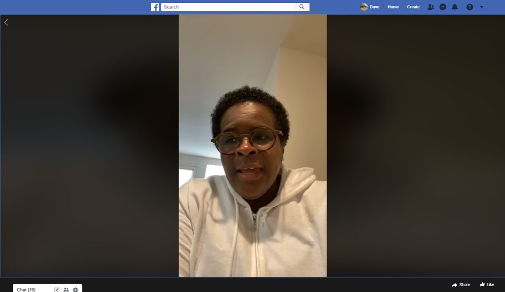 Screenshot of Michelle Bryant's Facebook Live video blasting WNOV.
