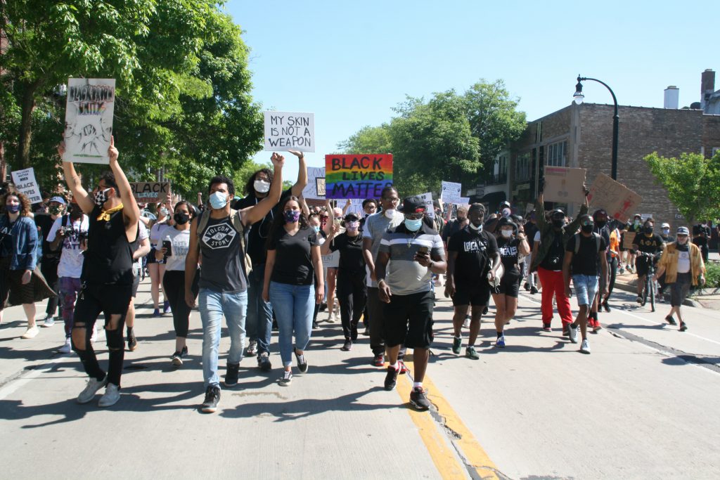 George Floyd protest march on Saturday, June 6, 2020. Photo by Jeramey Jannene.