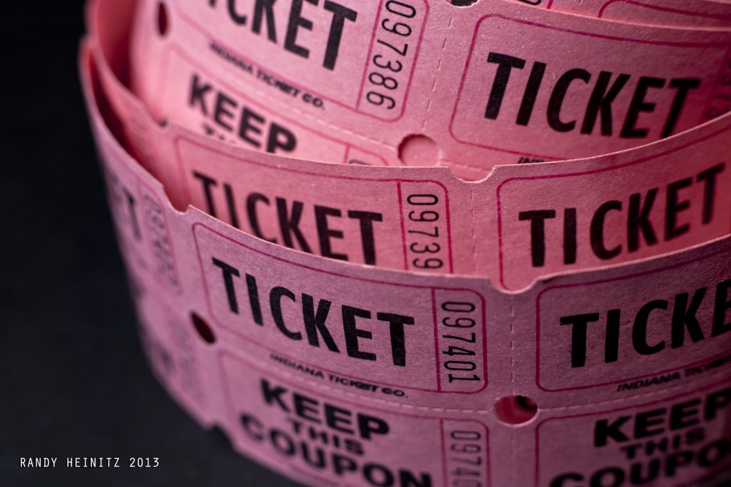 Raffle tickets. Photo by Randy Heinitz. (CC BY 2.0). https://creativecommons.org/licenses/by/2.0/