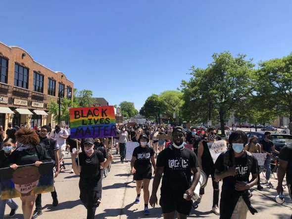 George Floyd protest march on Saturday, June 6, 2020. Photo by Jeramey Jannene.