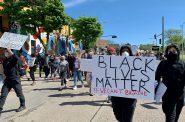 Protests and marches have taken place throughout Milwaukee in response to George Floyd’s death, as well as slayings of black men by local police. Photo by Allison Dikanovic/NNS.