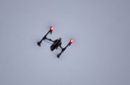 A drone hovered overhead on the first day of demonstrations. Photo by Isiah Holmes/Wisconsin Examiner.