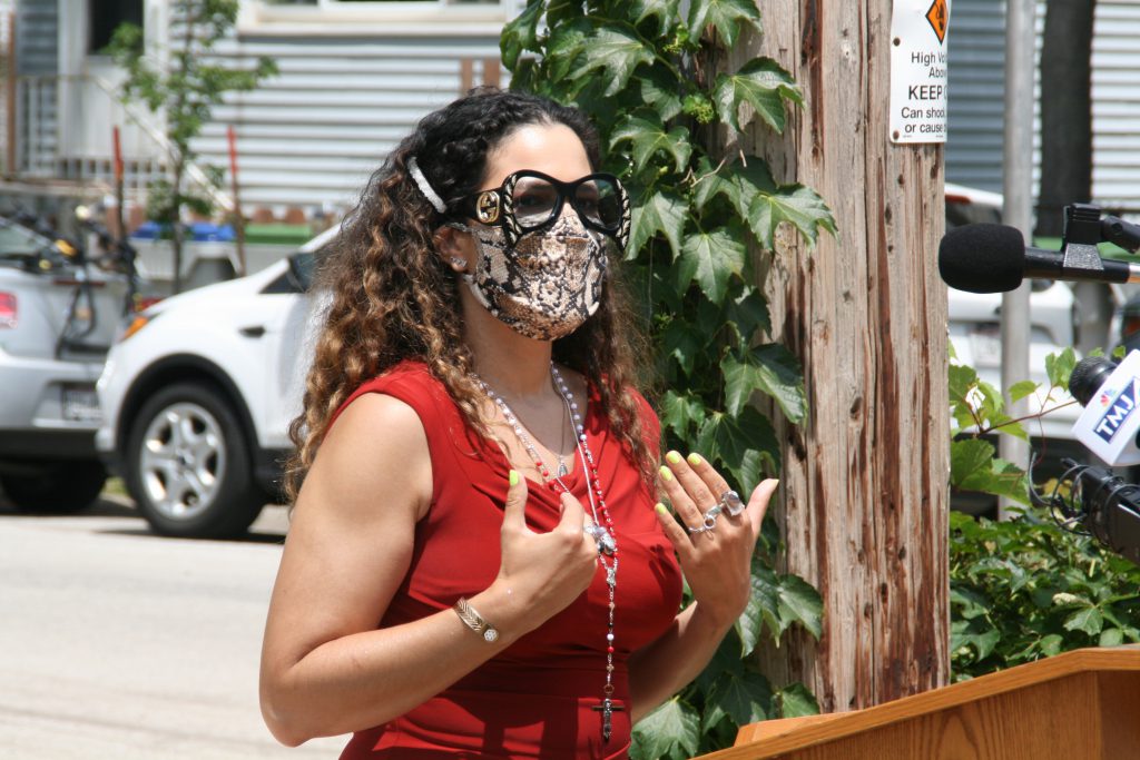 Milwaukee Health Commissioner Jeanette Kowalik at the mask mandate signing ceremony. Photo by Jeramey Jannene.