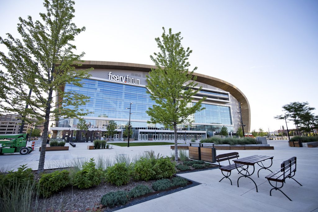 The Fiserv Forum was supposed to be the site of this year’s Democratic National Convention. Angela Major/WPR.