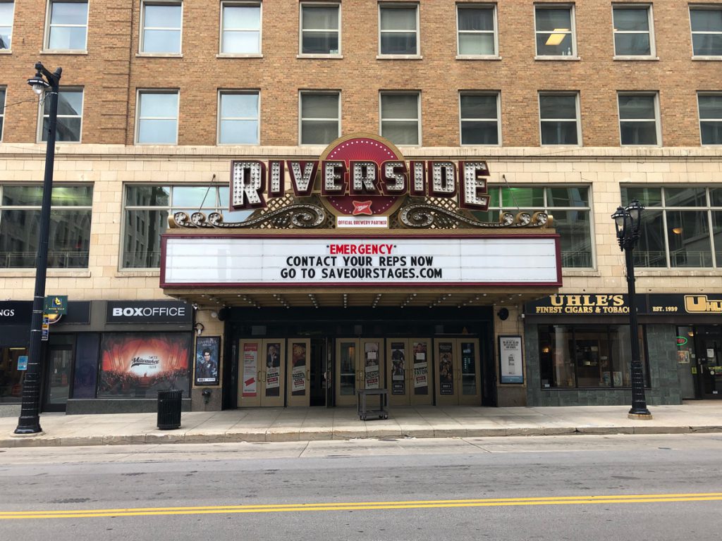 Riverside Theater marquee. Photo from the Pabst Theater Group.
