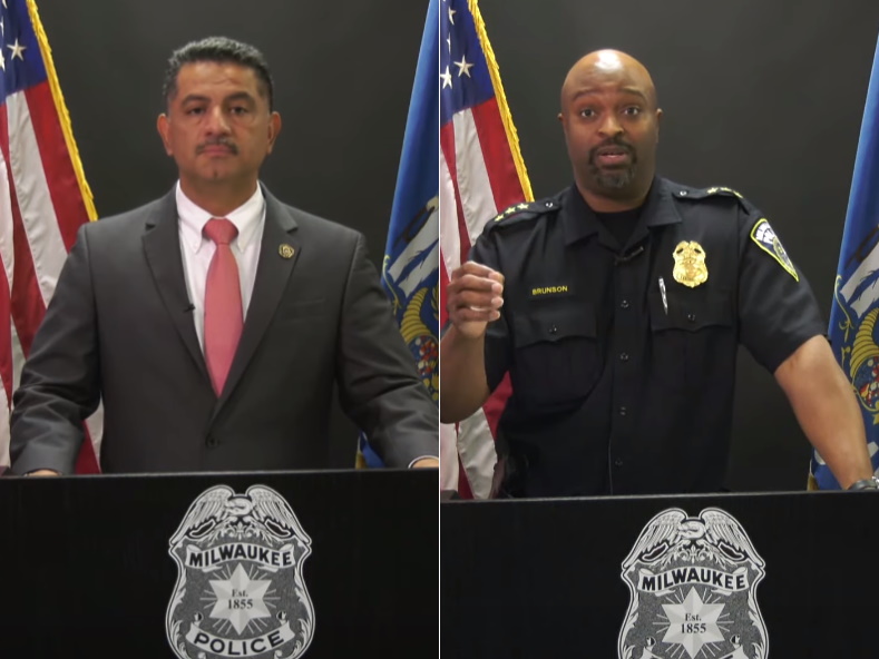Chief Alfonso Morales and Assistant Chief Michael Brunson. Images from MPD video.