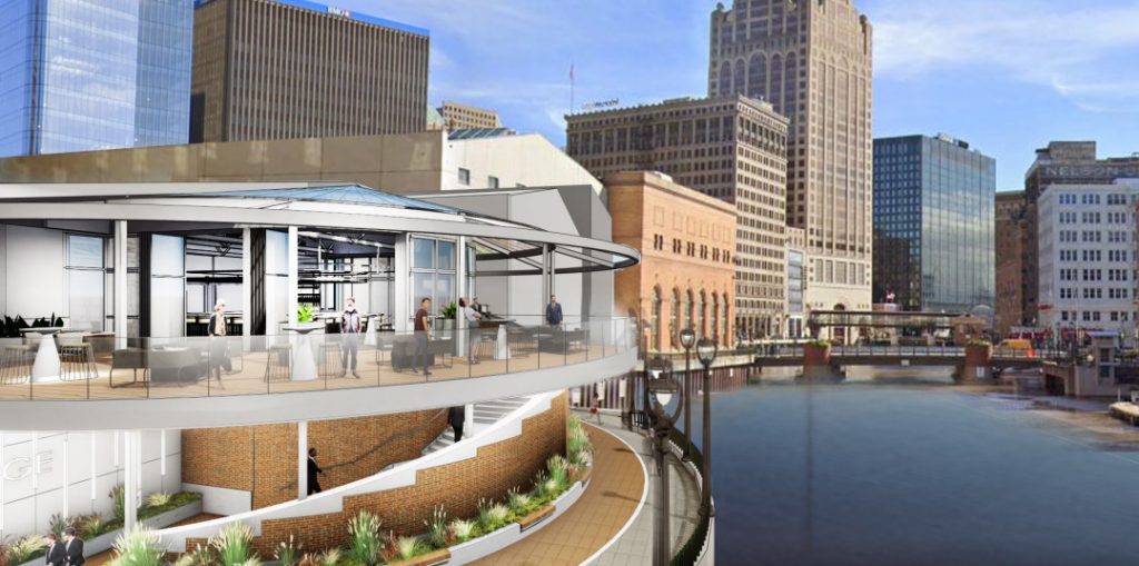 Associated Bank River Center upgrades. Rendering by RINKA.