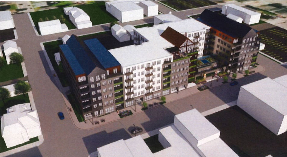Conceptual rendering of building proposed for 603-645 S. 5th St. Rendering by JLA Architects.