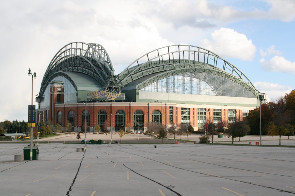 Formerly Miller Park, the stadium has since been renamed American Family Field. File photo by Jeramey Jannene.