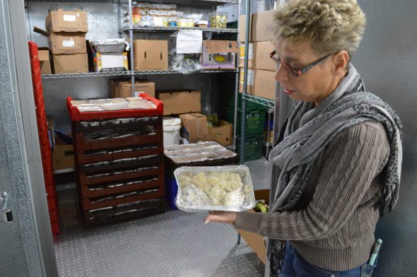 Pat Jones, the kitchen manager, says the emergency meal program prepares enough food to feed 7,000 people each month. Photo by Ana Martinez-Ortiz/NNS.