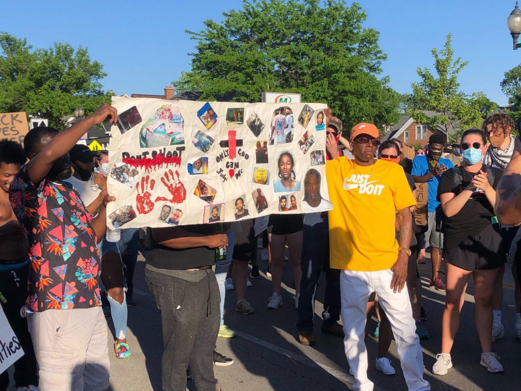 Patrick Smith, father of Sylville Smith who was killed by the Milwaukee Police Department in 2016, at a march in 2020. Photo by Jeramey Jannene.