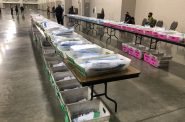 Milwaukee ballots await counting under seal in the Wisconsin Center. Photo by Jeramey Jannene.