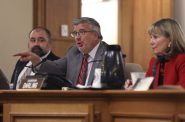 Rep. John Nygren, R-Marinette and co-chair of the Joint Committee on Finance, has faulted Gov. Tony Evers’ administration for the slow pace at which it has processed a surge of unemployment insurance claims during the pandemic. He is seen here during a public hearing at the State Capitol on Dec. 3, 2018 in Madison, Wis. Coburn Dukehart / Wisconsin Watch