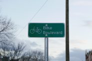 Bike Boulevard Signage. Photo by Graham Kilmer.