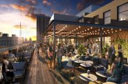 Redeveloped rooftop at the Milwaukee Athletic Club. Rendering by Kahler Slater.