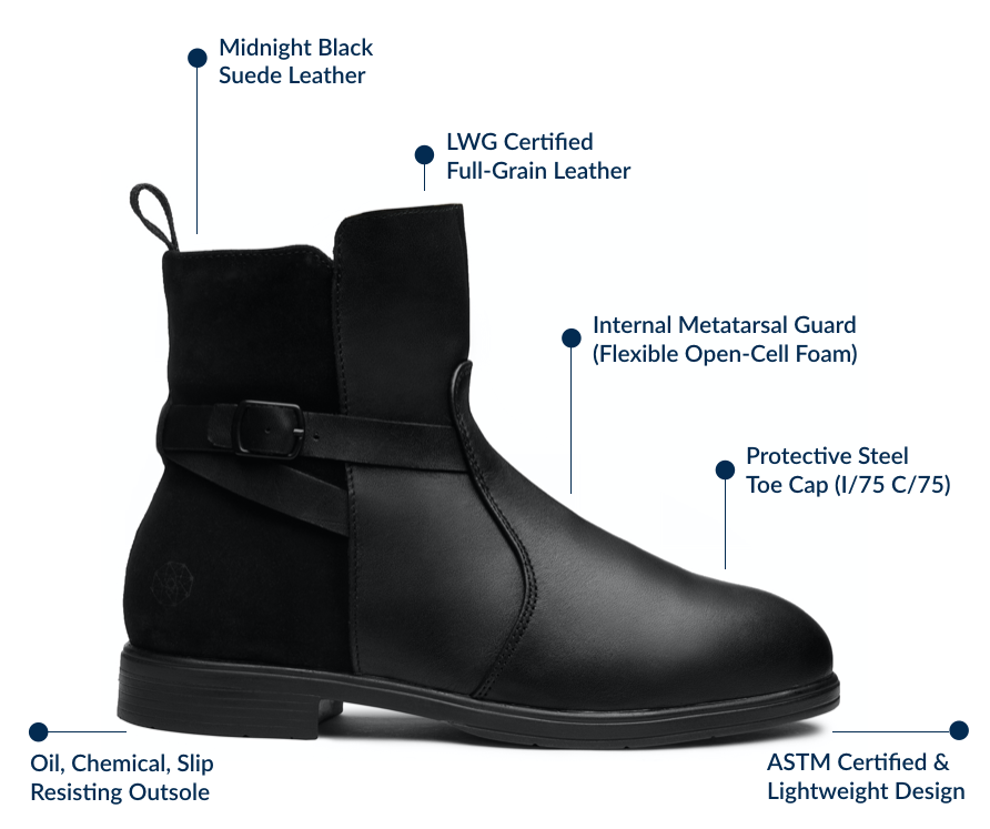 stylish steel cap boots