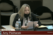 Amy Pechacek, transition director at the Wisconsin Department of Workforce Development, testifies Wednesday before the Joint Legislative Audit Committee. Wisconsin Eye screen capture.