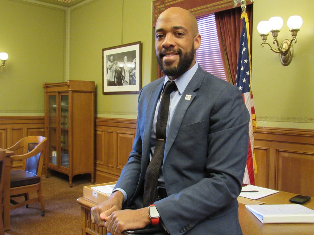 Lt. Gov. Mandela Barnes in his office. File photo by Isiah Holmes/Wisconsin Examiner.