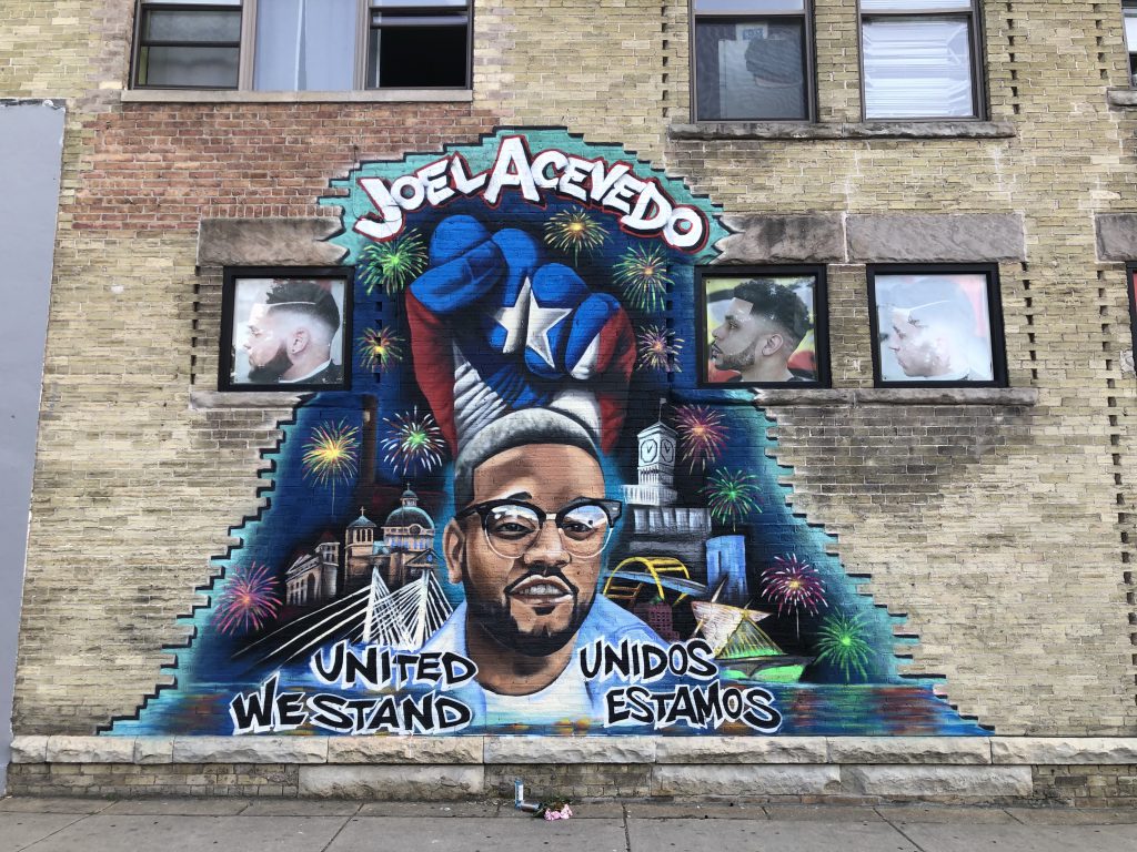 A mural honoring Joel Acevedo on W. Greenfield Ave. Photo by Jeramey Jannene.
