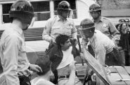 Police arrest Paul Soglin on Mifflin Street in Madison, Wis., in May 1969. The protest of the Vietnam War erupted into a weekend of unrest that injured dozens after officers in riot gear arrested people for minor infractions while responding to a noise complaint. Soglin, who entered politics as a University of Wisconsin-Madison student, sat on Madison’s Common Council at the time of his arrest. He later served a total of 22 years as Madison’s mayor between 1973 to 2019. Cap Times