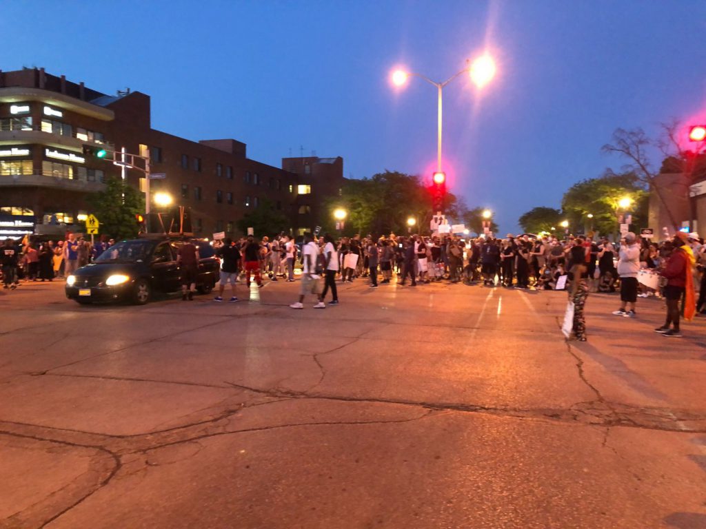 Protest outside of Wauwatosa City Hall. Photo taken June 4th, 2020 by Jeramey Jannene.
