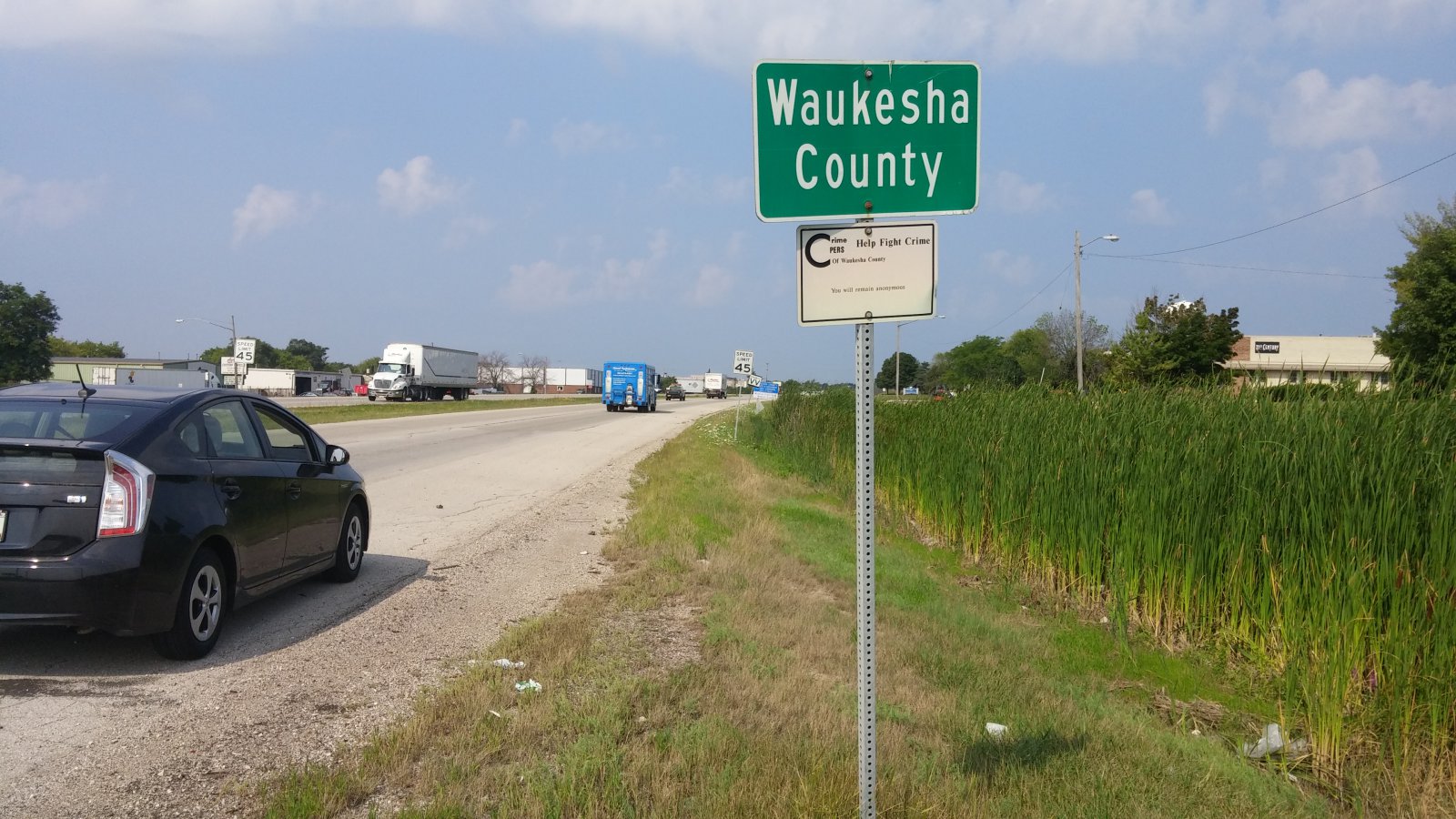 Silver Spring enters Waukesha County. Photo by Carl Baehr.