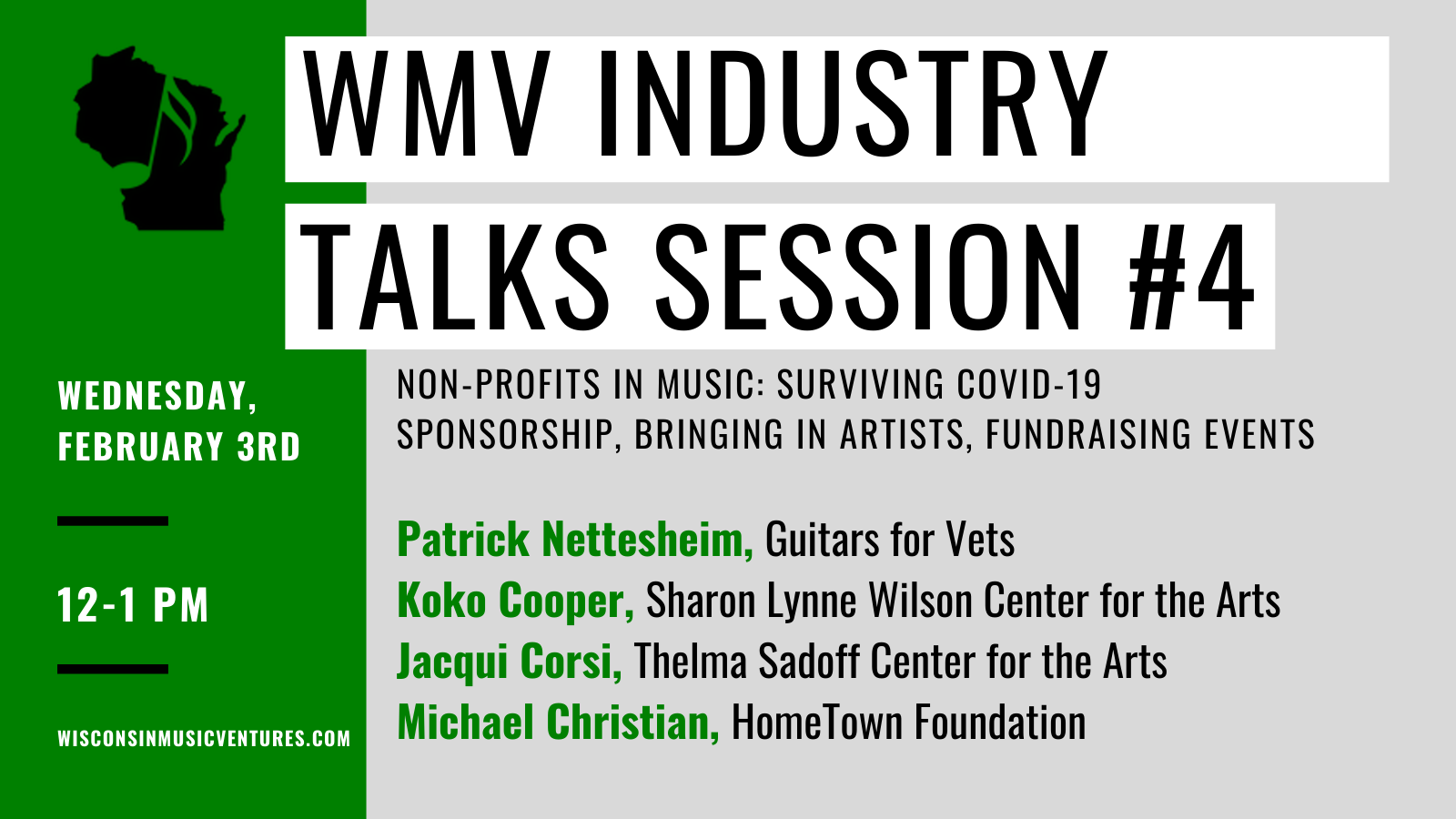 WMV Industry Talks Session #4 – Non-Profits in Music: Surviving COVID-19