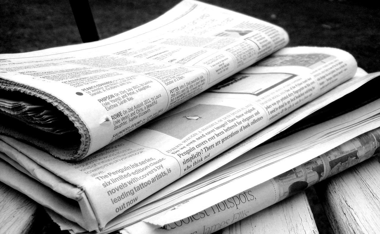 Newspapers. Photo by flickr user Jon S. (CC BY 2.0) https://creativecommons.org/licenses/by/2.0/ https://www.flickr.com/photos/62693815@N03/6277209256