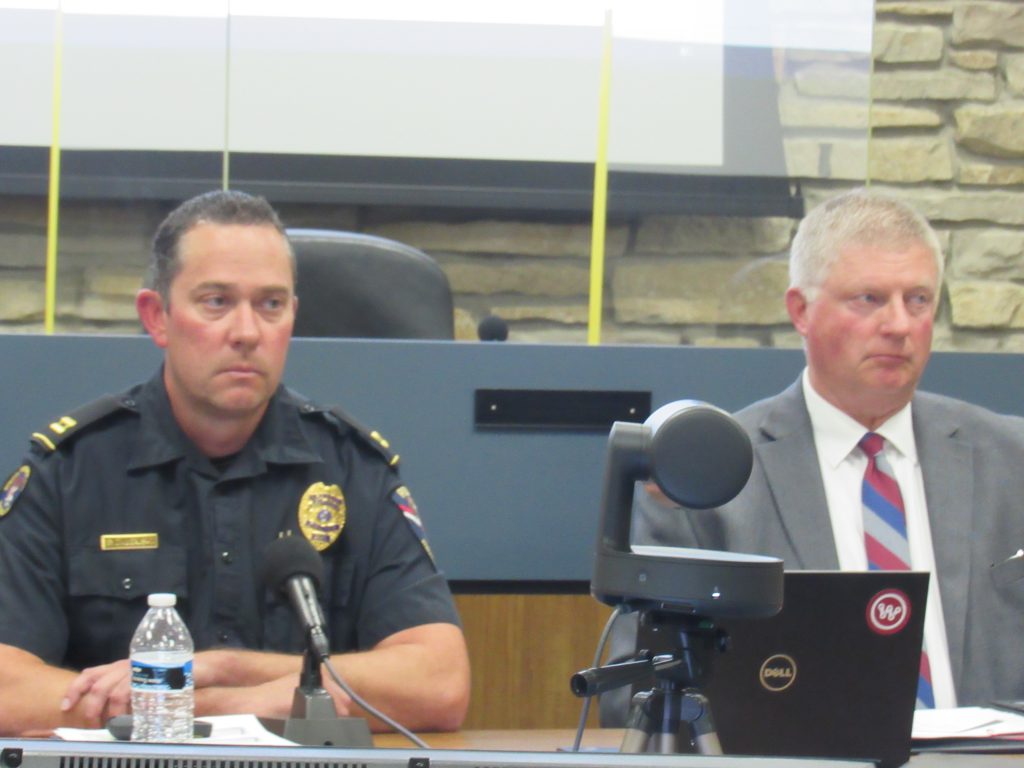 Wauwatosa Police Captain Brian Zalewski (left) and Chief Barry Weber (right) Photo by Isiah Holmes/Wisconsin Examiner.