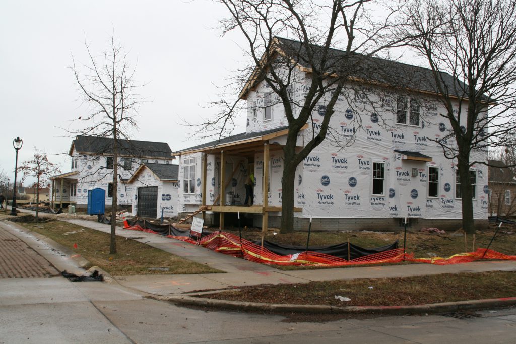 New houses rise along W. Harmon St. in Josey Heights. Photo by Jeramey Jannene.